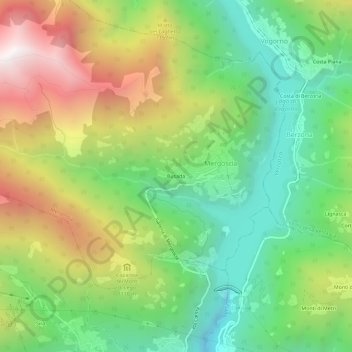 Mappa topografica Busada, altitudine, rilievo