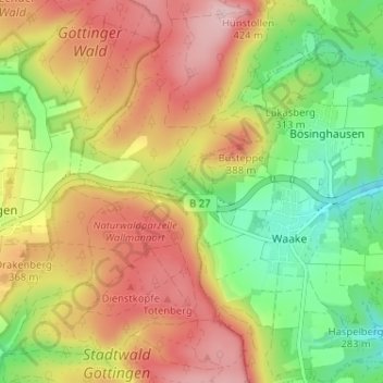 Mappa topografica Södderich, altitudine, rilievo