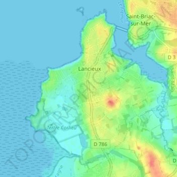 Mappa topografica La Chaponnais, altitudine, rilievo