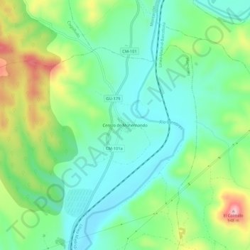 Mappa topografica Cerezo de Mohernando, altitudine, rilievo