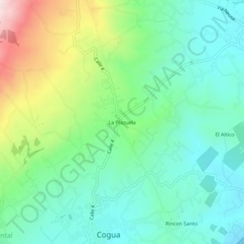 Mappa topografica La Plazuela, altitudine, rilievo