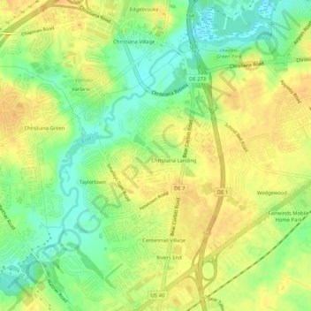 Mappa topografica Lakecroft II, altitudine, rilievo