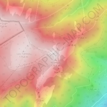 Mappa topografica Pico de Abantos, altitudine, rilievo