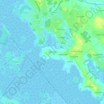 Mappa topografica Le Bas Rotz, altitudine, rilievo
