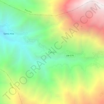 Mappa topografica Parán, altitudine, rilievo