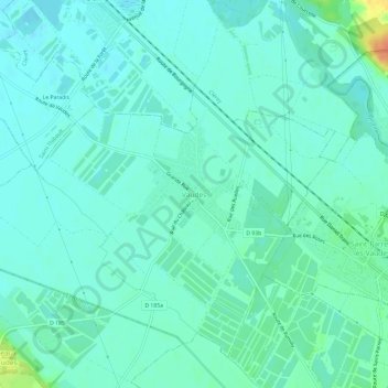 Mappa topografica Vaudes, altitudine, rilievo