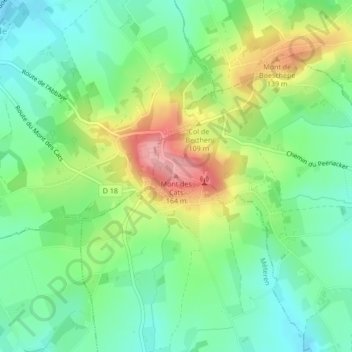 Mappa topografica Katsberg, altitudine, rilievo