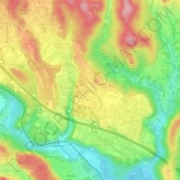 Mappa topografica Črnivec, altitudine, rilievo