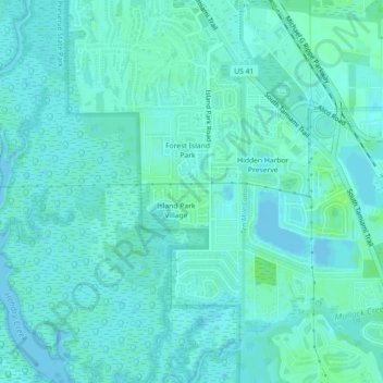 Mappa topografica Newport Glen Condos, altitudine, rilievo
