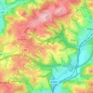 Mappa topografica Kleinbalken, altitudine, rilievo