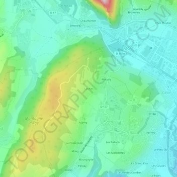 Mappa topografica Lachat, altitudine, rilievo