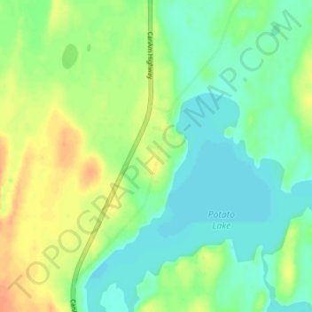 Mappa topografica Potato Lake, altitudine, rilievo