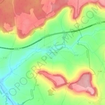 Mappa topografica Charmoilles, altitudine, rilievo