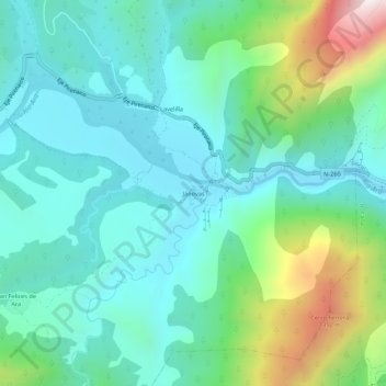 Mappa topografica Jánovas, altitudine, rilievo