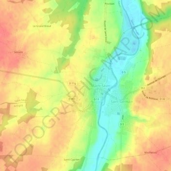 Mappa topografica La Grange à Rabot, altitudine, rilievo