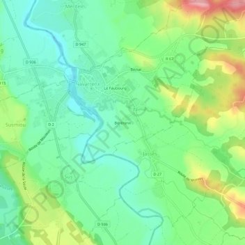 Mappa topografica Bérérenx, altitudine, rilievo