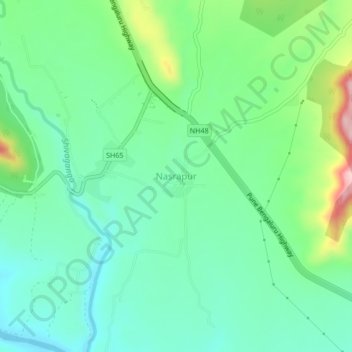 Mappa topografica Nasrapur, altitudine, rilievo