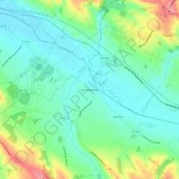 Mappa topografica Les Fangeaux, altitudine, rilievo
