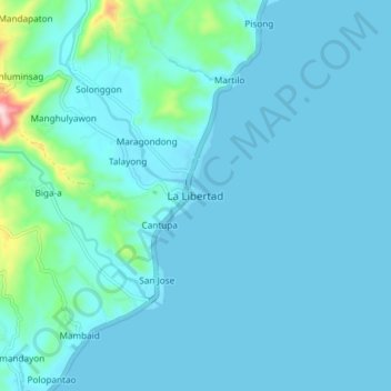 Mappa topografica La Libertad, altitudine, rilievo