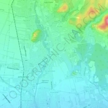 Mappa topografica Radomlje, altitudine, rilievo