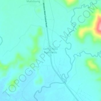 Mappa topografica Gen. Emilio Aguinaldo, altitudine, rilievo