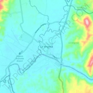 Mappa topografica La Virginia, altitudine, rilievo