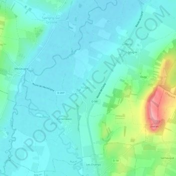 Mappa topografica Le Bourg, altitudine, rilievo