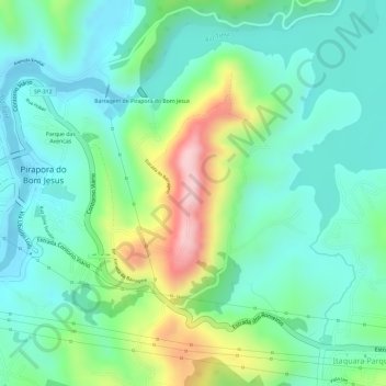 Mappa topografica Morro do Capuava, altitudine, rilievo