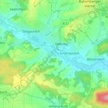 Mappa topografica Mutzershof, altitudine, rilievo