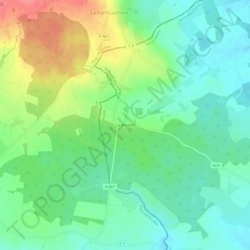 Mappa topografica La Blinière, altitudine, rilievo