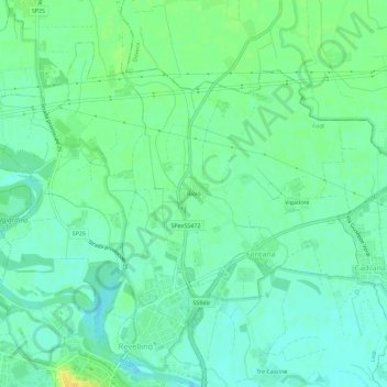 Mappa topografica Riolo, altitudine, rilievo
