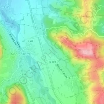 Mappa topografica L'Alaric, altitudine, rilievo