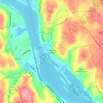 Mappa topografica Goodspeeds Landing, altitudine, rilievo