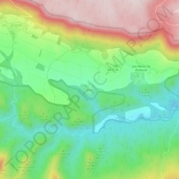 Mappa topografica Ecala, altitudine, rilievo