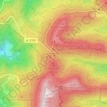 Mappa topografica Unterstmatt, altitudine, rilievo