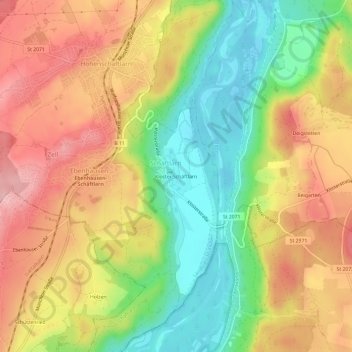 Mappa topografica Kloster Schäftlarn, altitudine, rilievo