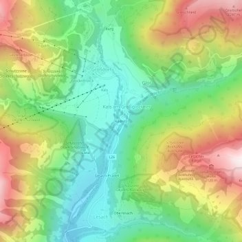 Mappa topografica Ködnitz, altitudine, rilievo