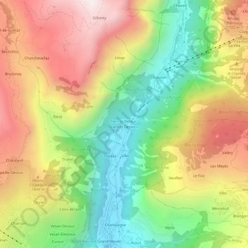 Mappa topografica Fiernaz, altitudine, rilievo