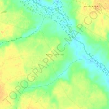 Mappa topografica Herrings Crossroads, altitudine, rilievo