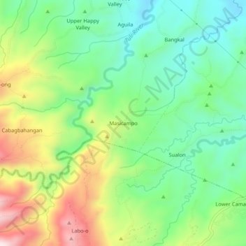 Mappa topografica Masicampo, altitudine, rilievo