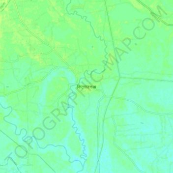 Mappa topografica Kishoreganj, altitudine, rilievo