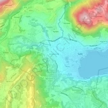 Mappa topografica Campoverde, altitudine, rilievo