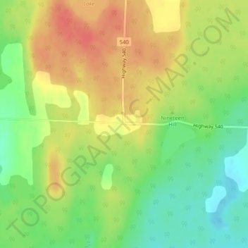 Mappa topografica Silver Water, altitudine, rilievo