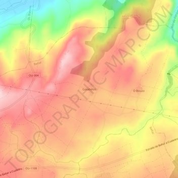 Mappa topografica Garabelos, altitudine, rilievo