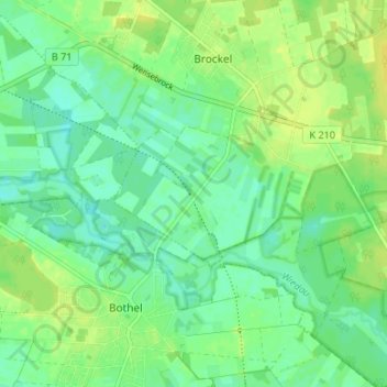 Mappa topografica Brockel Bahnhof, altitudine, rilievo