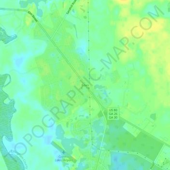 Mappa topografica Eden, altitudine, rilievo