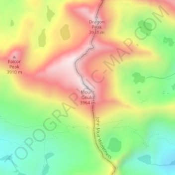 Mappa topografica Mount Gould, altitudine, rilievo