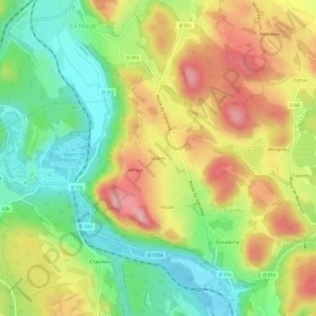 Mappa topografica Vollien, altitudine, rilievo