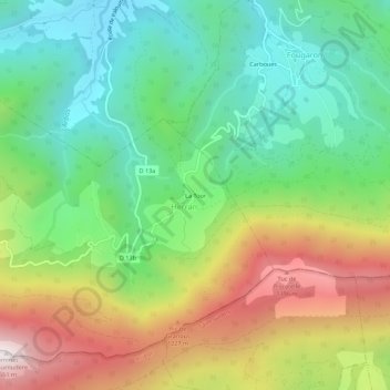 Mappa topografica La Tour, altitudine, rilievo