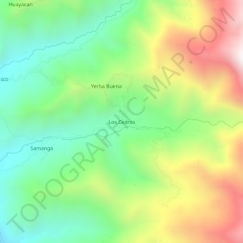 Mappa topografica Los Cedros, altitudine, rilievo